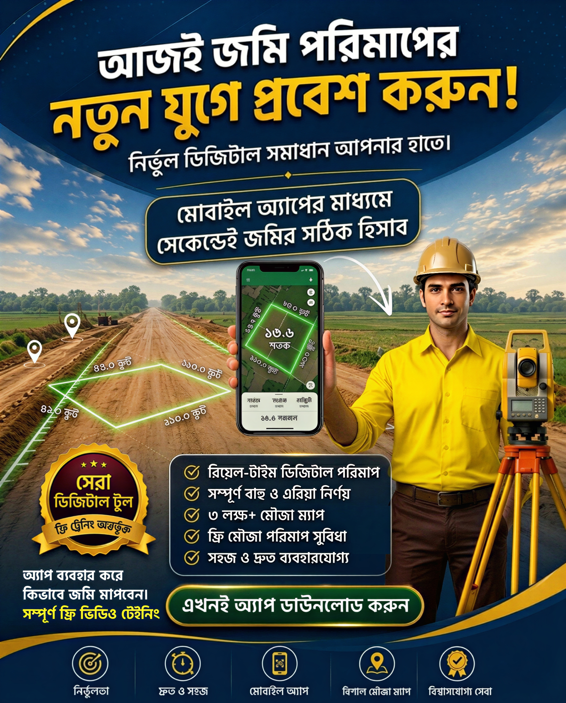 মোবাইল দিয়ে জমি পরিমাপের সফটওয়্যার এবং ব্যবহার করার পূর্নাঙ্গ গাইডলাইন সঙ্গে সারা বাংলাদেশের সকল মৌজা ম্যাপ + প্রফেশনাল আমিনশীপ ভিডিও কোর্স