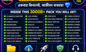 ৩০০ জিবি ভিডিও এডিটিং মেগা প্রিমিয়াম রিসোর্স প্যাক মাত্র ৯৯৯ টাকায়